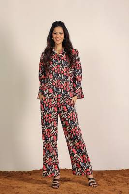 Multicolor floral print two piece set cotton co-ord set 6
