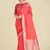 Coral pink Banarasi silk blend weaving saree