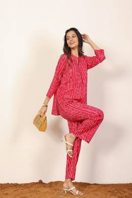 Black and multicolor tie-dye bandhej print with kurta style co-ord set 3