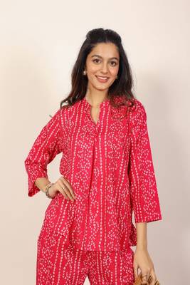 Black and multicolor tie-dye bandhej print with kurta style co-ord set 6