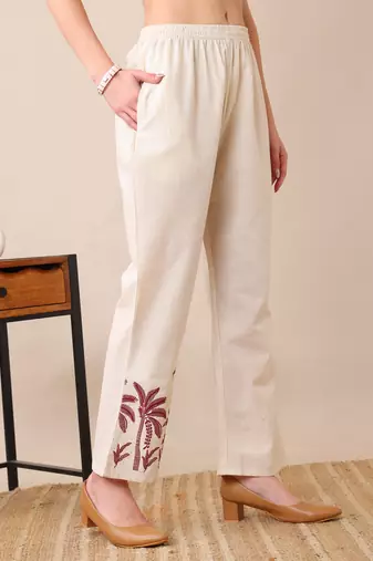 Anushil women's printed co-ord set | stylish cotton blend kurta & palazzo set |