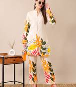 Anushil women's printed co-ord set | stylish cotton blend kurta & palazzo set |