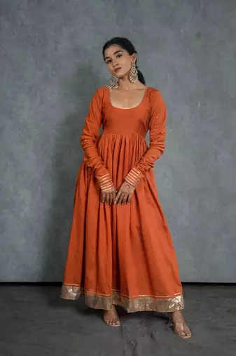 Saanjh anarkali set with embroidered dupatta (set of 3)