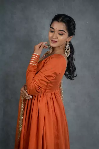 Saanjh anarkali set with embroidered dupatta (set of 3)
