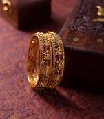 Temple gold-plated bangles