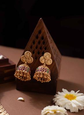 Lotus motif gold-plated necklace set 4