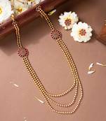 Gold pota stone multi-layer necklace set