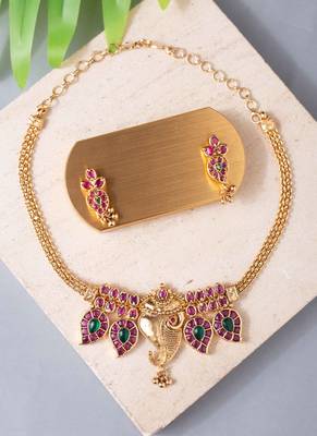 Dual lakshmi attigai necklace set 1