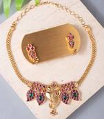 Dual lakshmi attigai necklace set