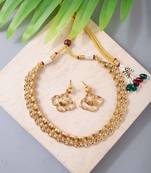 Golden floral necklace set