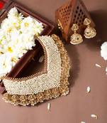 Pearl and temple design necklace set