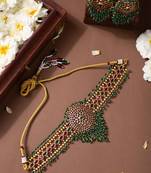 Temple style chocker and earring set