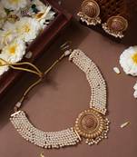 Pearl and gold-tone necklace set