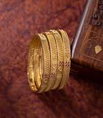 Golden floral bangles