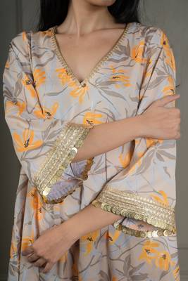 Beige printed co-ord set with coin detailing (set of 2) 2