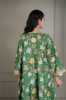 Green printed co-ord set with coin detailing (set of 2) 5