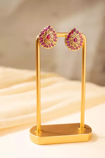 Kundan paan studs kemp earrings