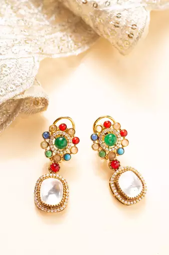 Multicolor american diamond choker set