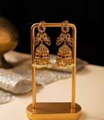 Royal peacock matte gold jhumkas