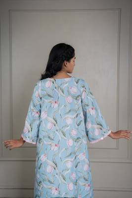 Pastel blue printed co-ord set with sequin detailing (set of 2) 4