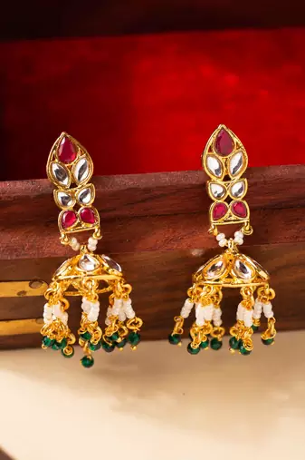 Regal Kundan & Pearl Drape Choker Necklace Set