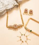 Elephant elegance matte gold changeable choker set.