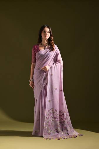 Lavender lotus thread woven design