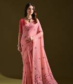 Pink lotus thread woven design