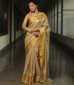 Golden art-silk elegance saree