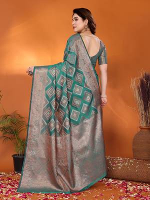 Woven ikkat art-silk saree 2