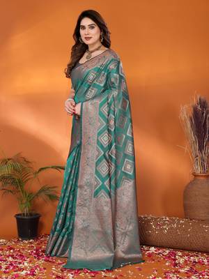 Woven ikkat art-silk saree 3