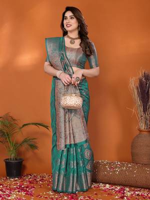 Woven ikkat art-silk saree 4