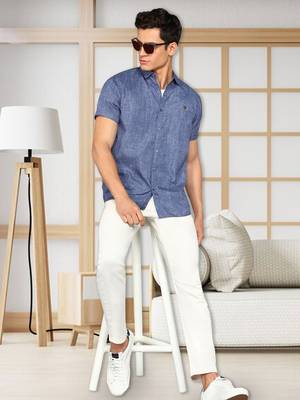 Men's slim fit lyocell casual shirt  | half sleeves shirt for men 3