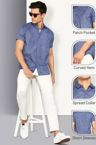 Men's slim fit lyocell casual shirt  | half sleeves shirt for men