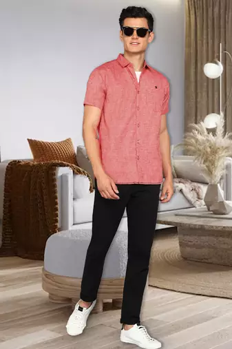 Men's slim fit lyocell casual shirt  | half sleeves shirt for men