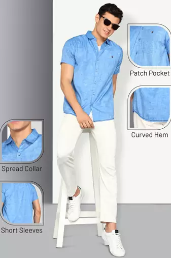 Men's slim fit lyocell casual shirt  | half sleeves shirt for men
