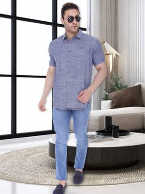 Men's slim fit lyocell casual shirt  | half sleeves shirt for men 3