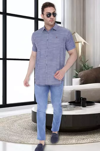 Men's slim fit lyocell casual shirt  | half sleeves shirt for men