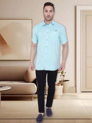 Men's slim fit lyocell casual shirt  | half sleeves shirt for men 3
