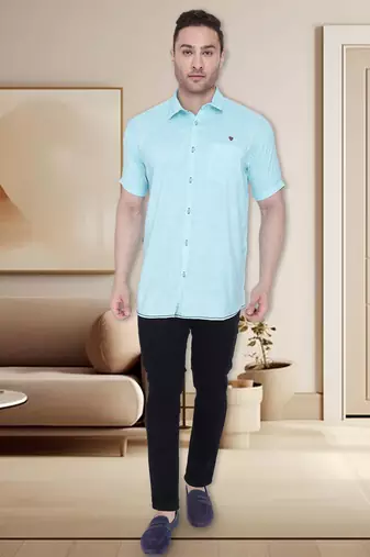 Men's slim fit lyocell casual shirt  | half sleeves shirt for men