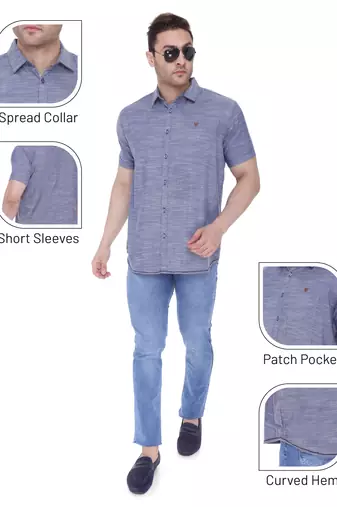 Men's slim fit lyocell casual shirt  | half sleeves shirt for men