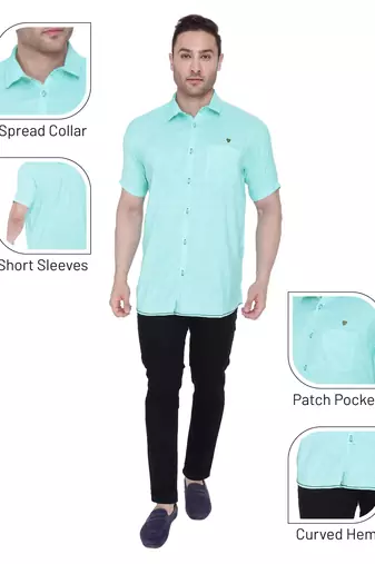 Men's slim fit lyocell casual shirt  | half sleeves shirt for men