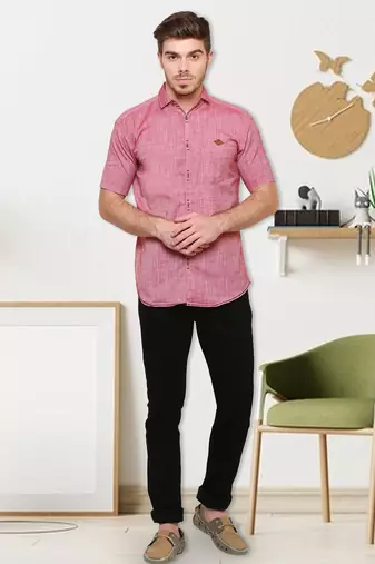 Men's slim fit lyocell casual shirt  | half sleeves shirt for men