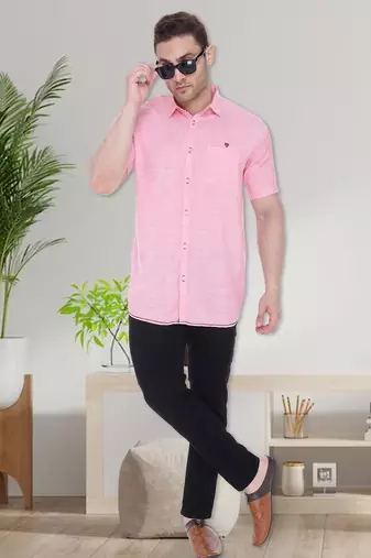 Men's slim fit lyocell casual shirt  | half sleeves shirt for men