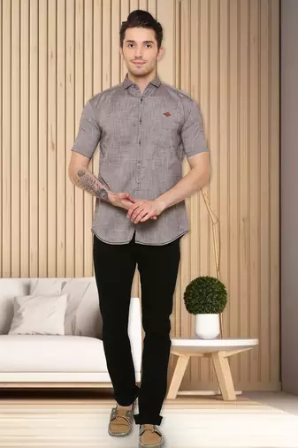 Men's slim fit lyocell casual shirt  | half sleeves shirt for men
