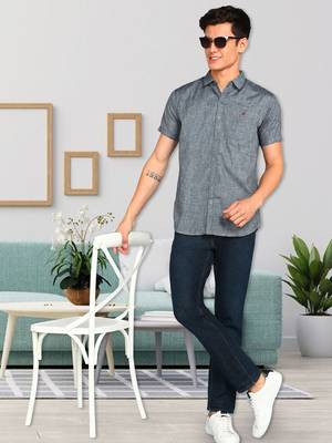 Men's slim fit lyocell casual shirt  | half sleeves shirt for men 3