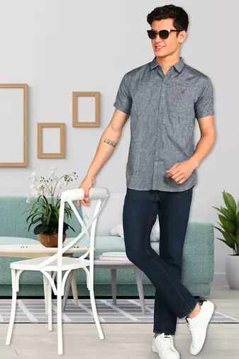 Men's slim fit lyocell casual shirt  | half sleeves shirt for men