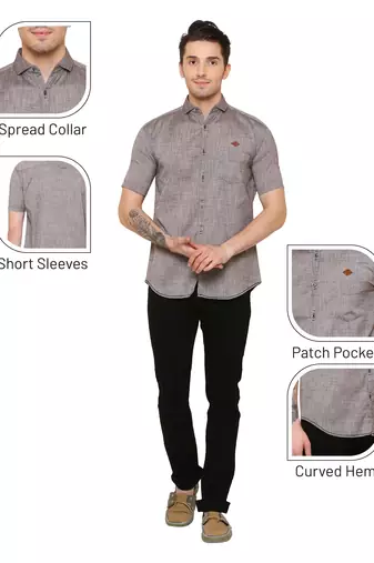 Men's slim fit lyocell casual shirt  | half sleeves shirt for men