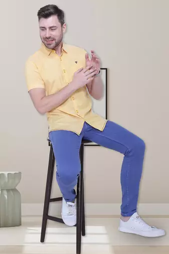 Men's slim fit lyocell casual shirt  | half sleeves shirt for men