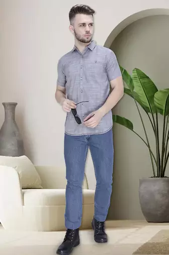 Men's slim fit lyocell casual shirt  | half sleeves shirt for men